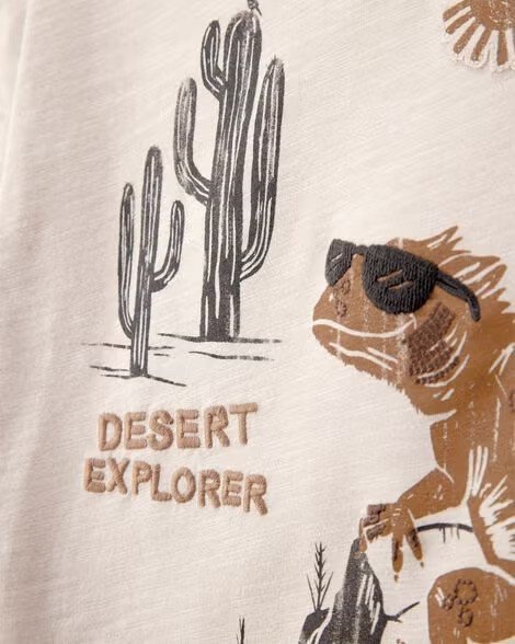 Toddler Desert Lizard Graphic Tee - Ivory - Image 2